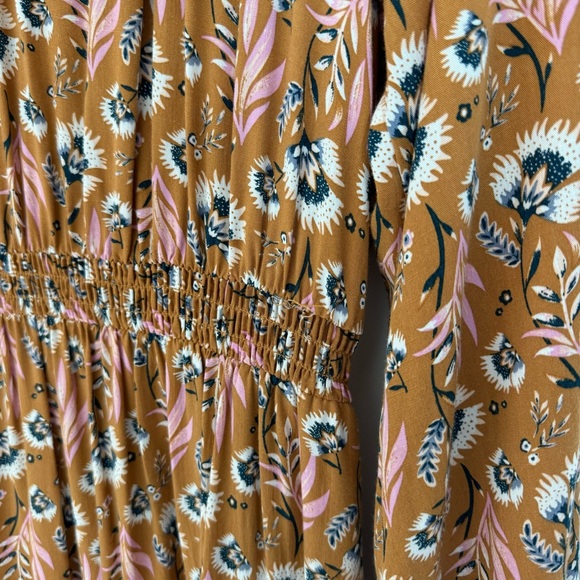 Universal Thread Balloon Long Sleeve Ruffle Collar Dress in Yellow Floral - Picture 7 of 14